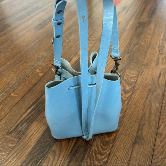 Vere Verto Light Blue Leather Bucket Bag - Picture 7 of 12